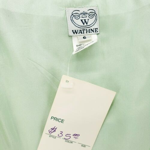 Wathne Vintage Linen Mint Green Wrap Skirt Silk Lining NWT Size 6 NEW OLD STOCK - Fresh Stock Dated February 2026