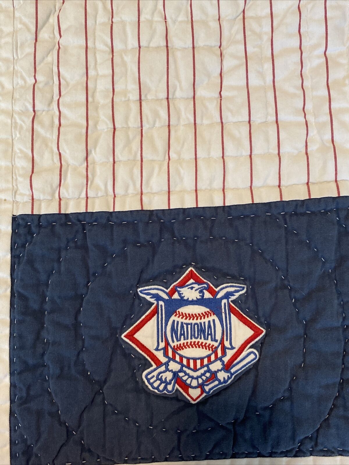 1 x Pottery Barn PB Teen ML Baseball Sports Red White Blue Quilted Standard Sham - Fresh Stock Dated February 2026