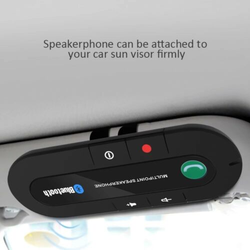 Wireless Bluetooth Hands Free In-Car Kit Speakerphone Speaker Phone Visor Black - Fresh Stock Dated February 2026