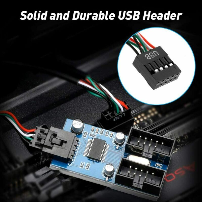 Rocketek Motherboard USB 2.0 9pin Header 1 to 4 Extension Hub Splitter... - Fresh Stock Dated February 2026