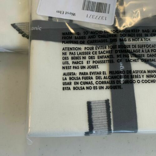 West Elm Organic Mini Graphic Geo Natural EURO Size Sham 26x26 (SET of 2) - Fresh Stock Dated December 2025