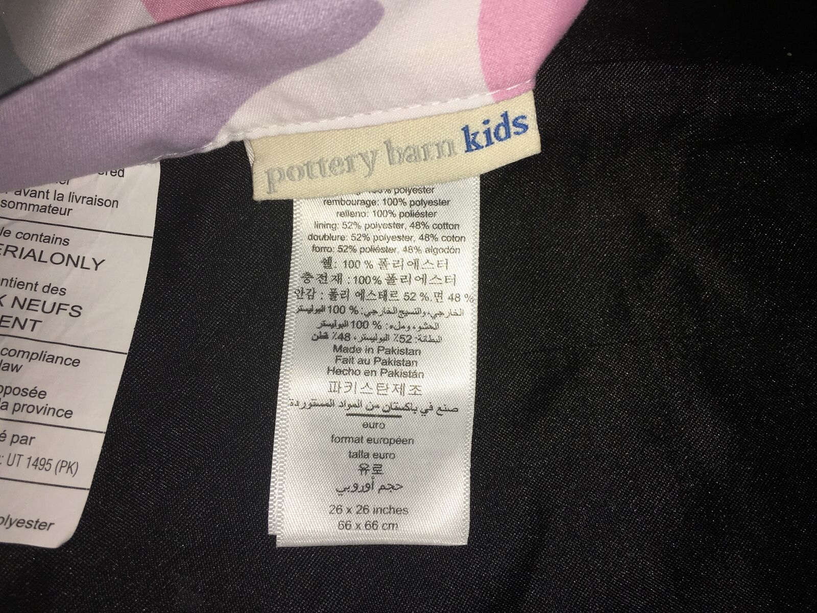 Pottery Barn Kids Evie Heart Dream Puff Euro Pillow Sham 26