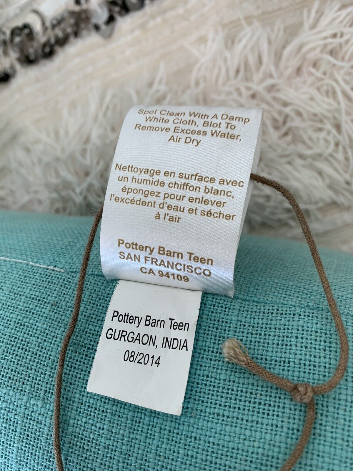 Pottery Barn Teen Junk Gypsy Boot Crewel Pillow 12x18 Floral 2014 RARE - Fresh Stock Dated February 2026