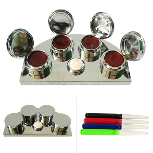 Oil Cup Stand Premium Polished Watchmaker Watch Repair Tool with 4 Containers - Fresh Stock Dated December 2025
