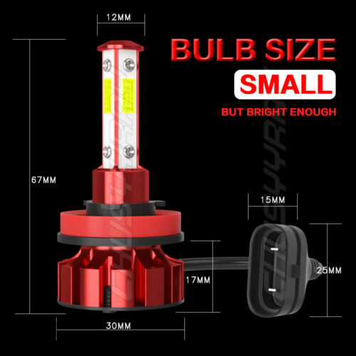 H7 H9 For Suzuki Hayabusa 2008-2009 2011-2018 LED Headlight 6000K White 4x Bulbs - Fresh Stock Dated February 2026
