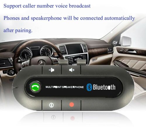 Wireless Bluetooth Hands Free In-Car Kit Speakerphone Speaker Phone Visor Black - Fresh Stock Dated February 2026