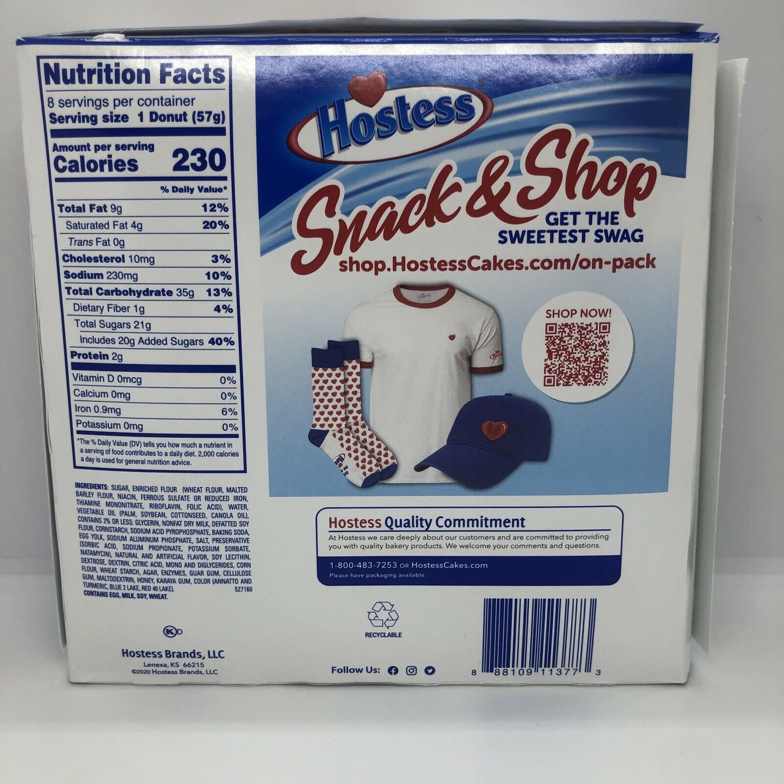 Blueberry Glazed Jumbo Donettes by Hostess [8 Count Package] - Fresh Stock Dated December 2025