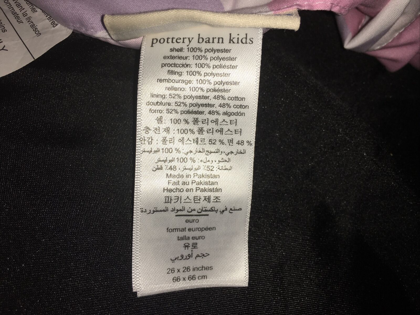 Pottery Barn Kids Evie Heart Dream Puff Euro Pillow Sham 26