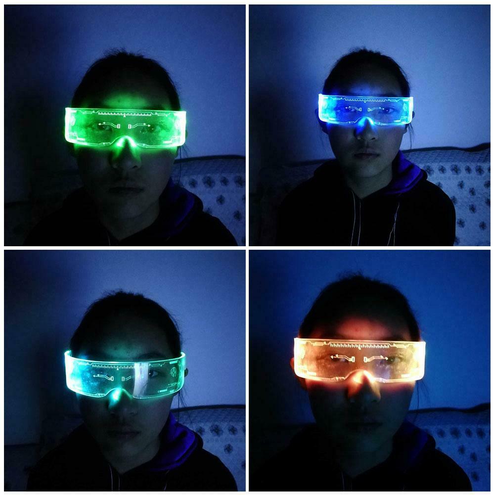 Halloween LED glowing glasses light up glasses disco bar DJ Christmas party - Fresh Stock Dated February 2026