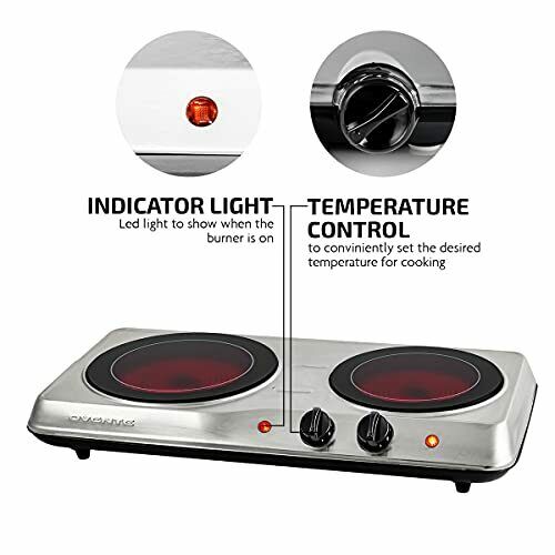 Electric Stove Cooktop Burner Infrared Ceramic Double Glass Hot Plate 1500 Watts - Fresh Stock Dated December 2025