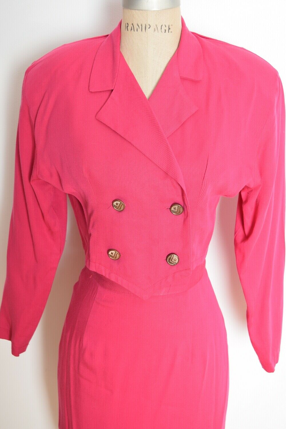 vintage 80s skirt jacket set high waisted pencil cropped top suit outfit XS - Fresh Stock Dated March 2026