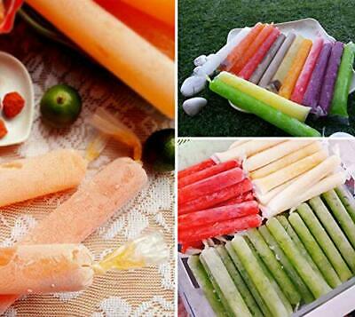 200 Pcs Popsicle Bags, Plastic Freeze Ice Pop Bags, Disposable Juice Popsicle - Fresh Stock Dated December 2025