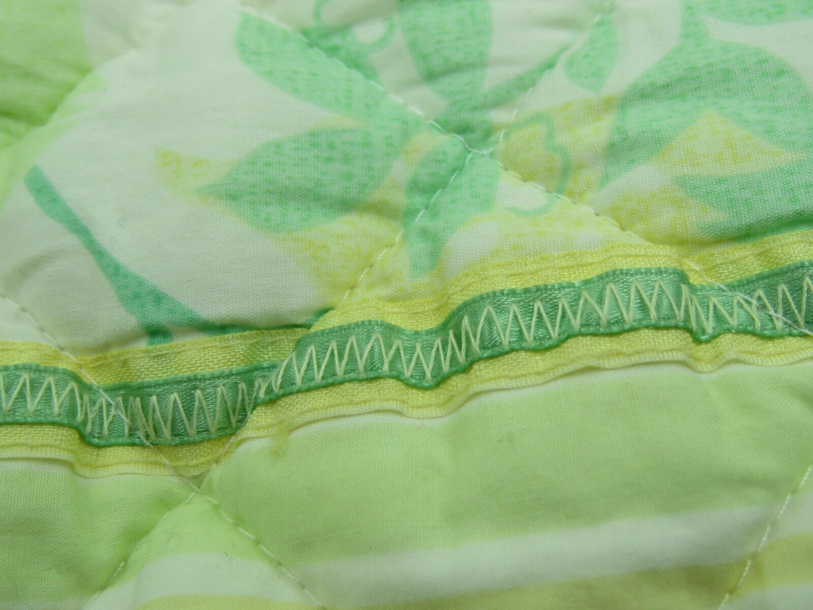 Pottery Barn PB Teen Yellow Green Quilted Square Euro Pillow Sham Cotton 25
