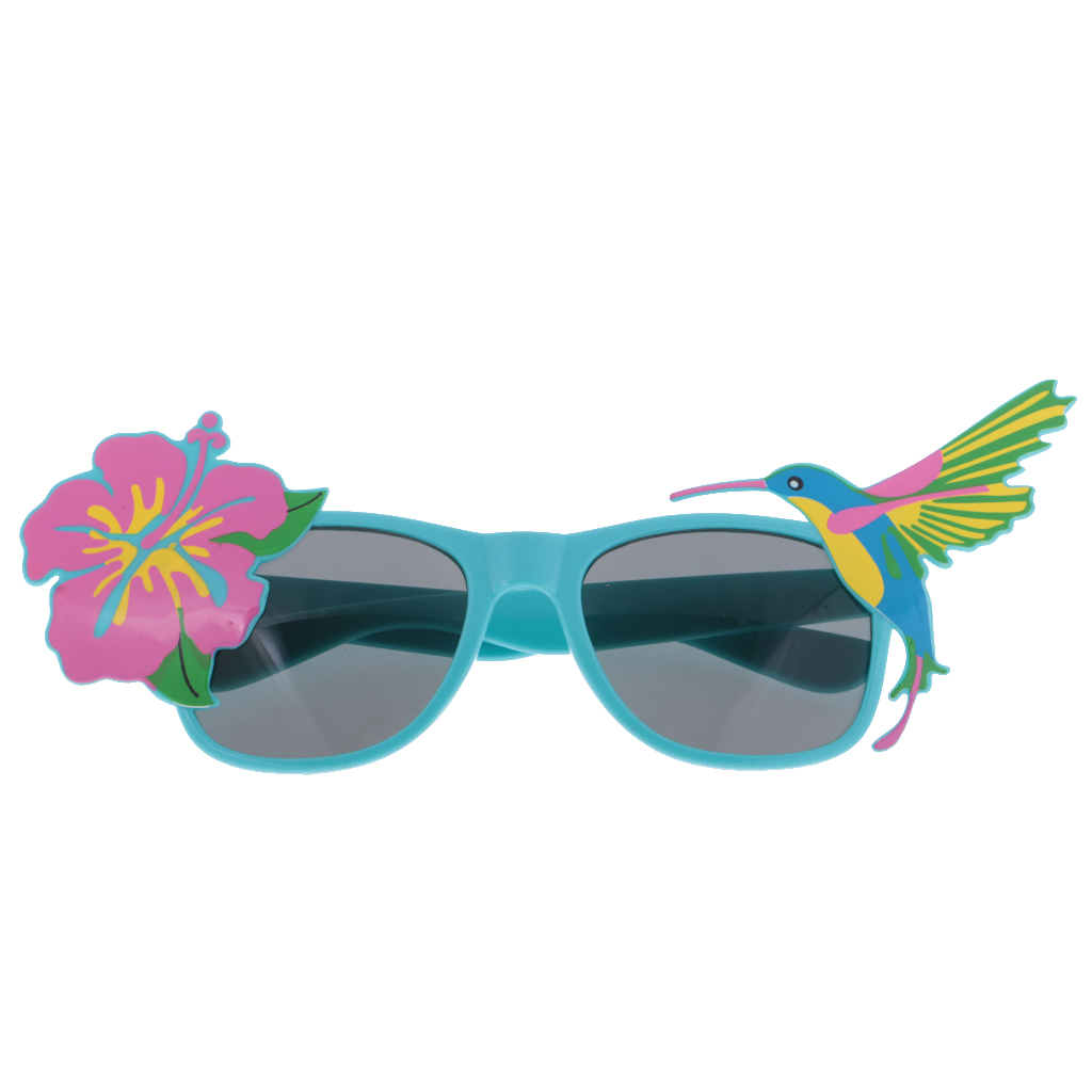 Hawaiian Tropical Floral Bird Sunglasses Fancy Dress Party Glasses Accessory - Fresh Stock Dated February 2026