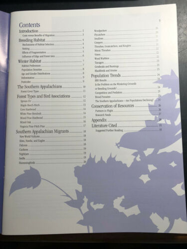 1996 Neotropical Migratory birds of the Southern Appalachians, USDA Forest Svc - Fresh Stock Dated December 2025