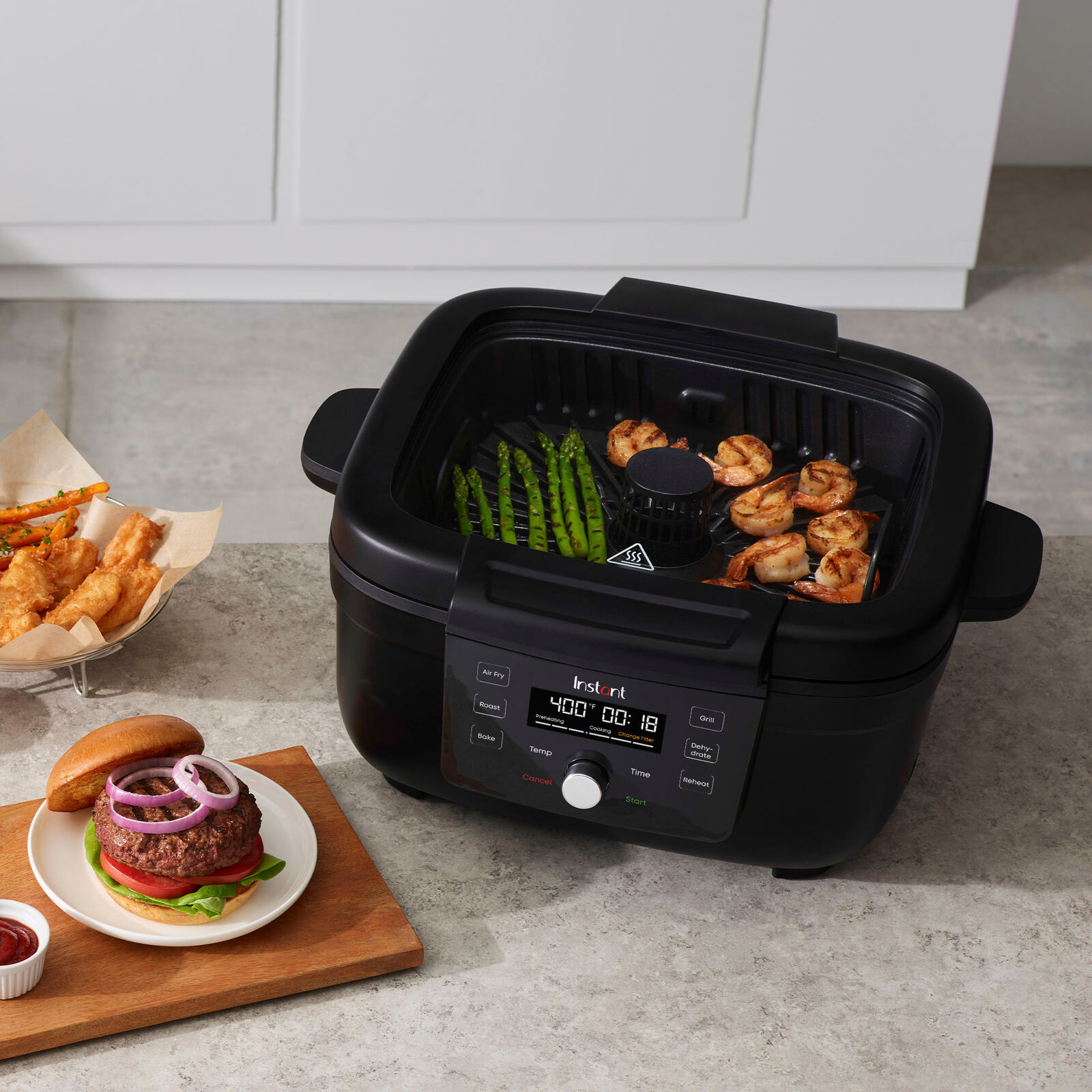 Instant - 6-in-1 Smokeless Indoor Grill & Air Fryer with OdorErase Technology... - Fresh Stock Dated February 2026