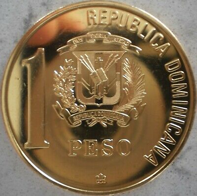 DOMINICAN REPUBLIC 1 PESO 1988 GOLDEN CLAD Dominicana Dominikanische Dominicaine - Fresh Stock Dated February 2026
