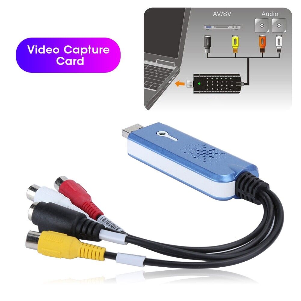 USB 2.0 VHS VCR to DVD Audio Video Capture Card Converter Adapter for PC TV RCA - Fresh Stock Dated February 2026