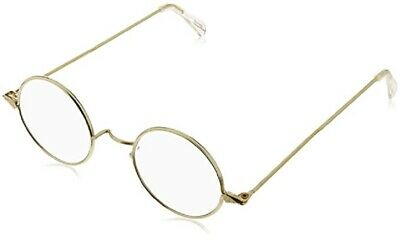 Round Mrs. Santa Claus Ben Franklin Gold Wire Frame Glasses Costume Accessory - Fresh Stock Dated February 2026