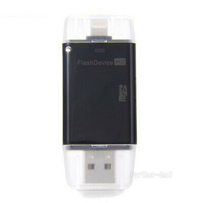 USB Flash SD TF Card Reader Adapter For iPhone X 8 7 6 s & Plus iPad OTG Samsung - Fresh Stock Dated February 2026