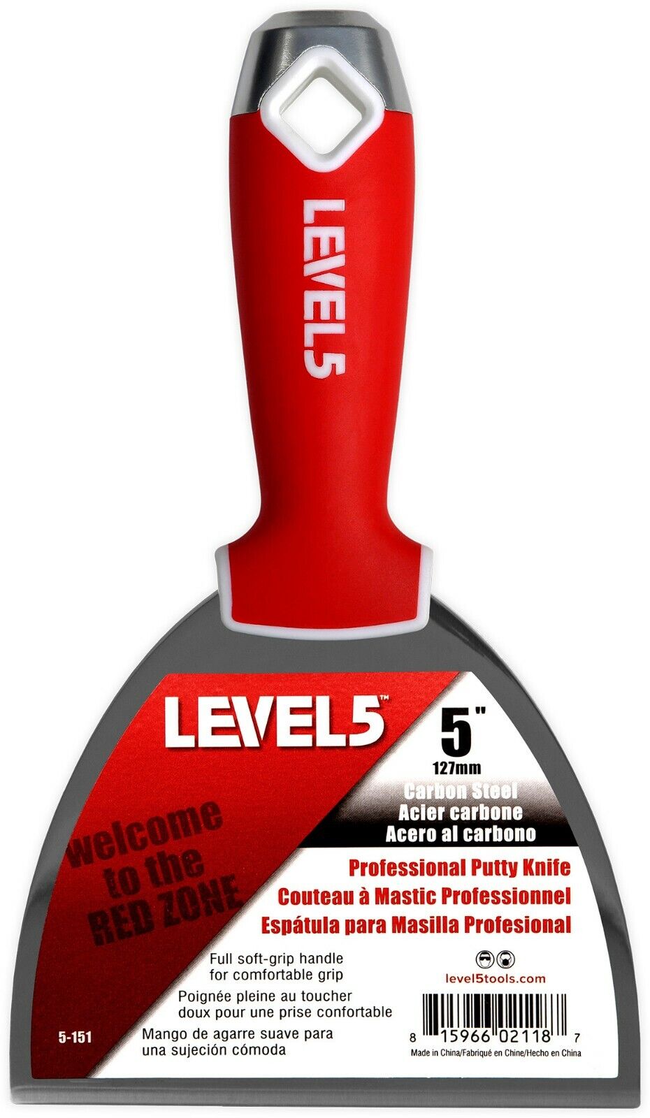 LEVEL5 #5-151 Drywall Putty Knife Carbon Steel 5