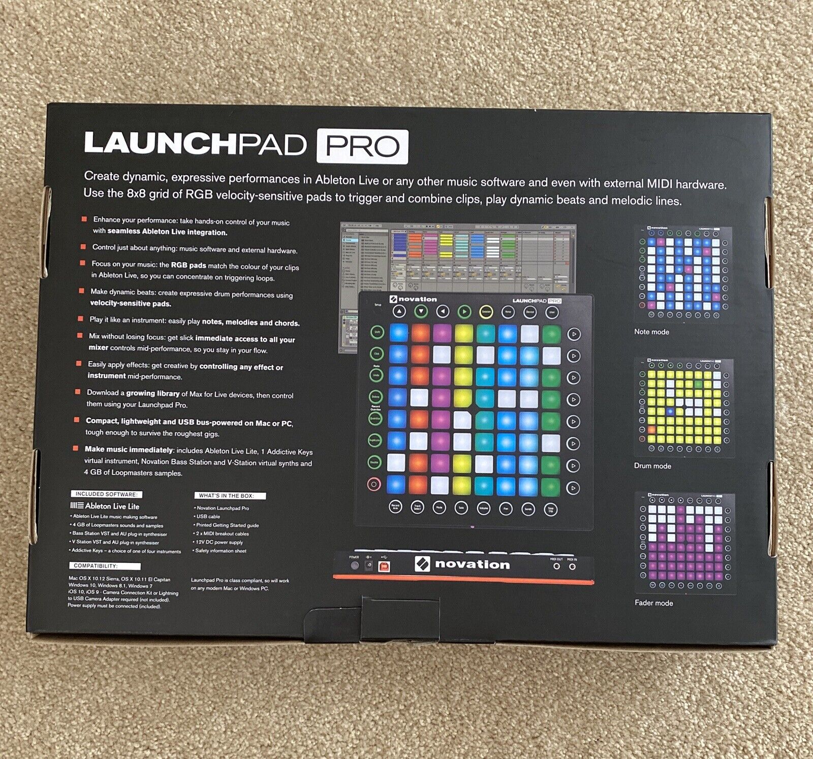 Novation Launchpad Pro USB Pad Controller Black.  Ableton Live Lite 8x8 Grid - Fresh Stock Dated February 2026
