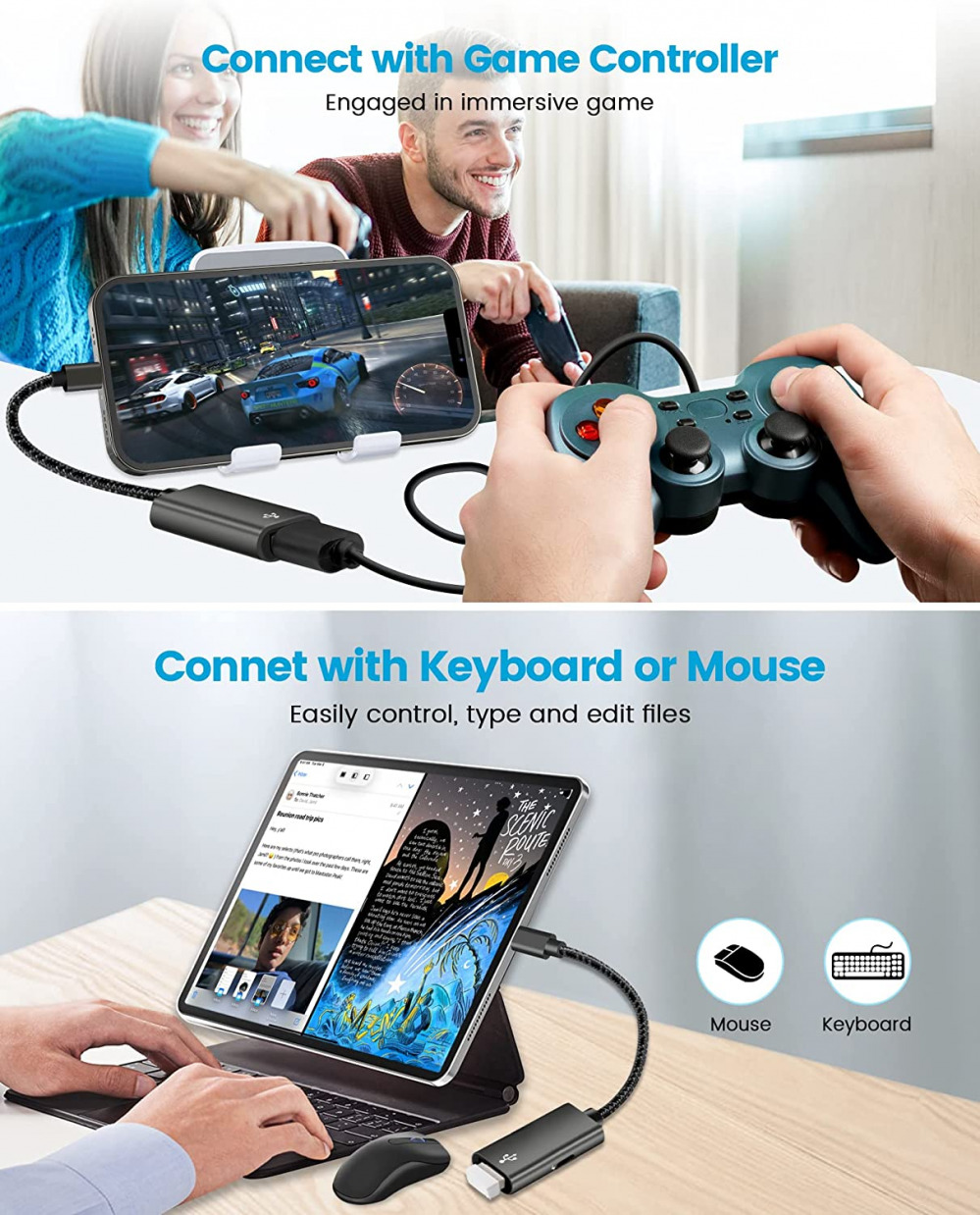 GNASEET USB Camera Adapter with Fast Charging Port, 3.0 Female OTG Grey - Fresh Stock Dated February 2026