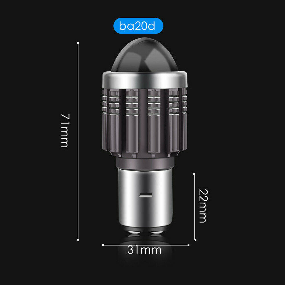 30W BA20D H6 LED Hi/Lo Beam White Yellow Motorcycle Headlight Bulb 10000lm 6000K - Fresh Stock Dated February 2026