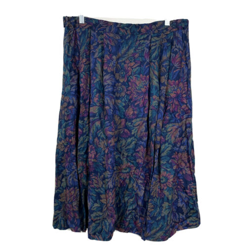 Vintage Pendleton Sophisticates Size 16 Purple Floral Pleated Midi Skirt Pockets - Fresh Stock Dated February 2026