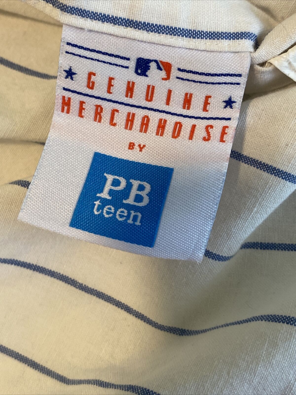 1 x Pottery Barn PB Teen ML Baseball Sports Red White Blue Quilted Standard Sham - Fresh Stock Dated February 2026