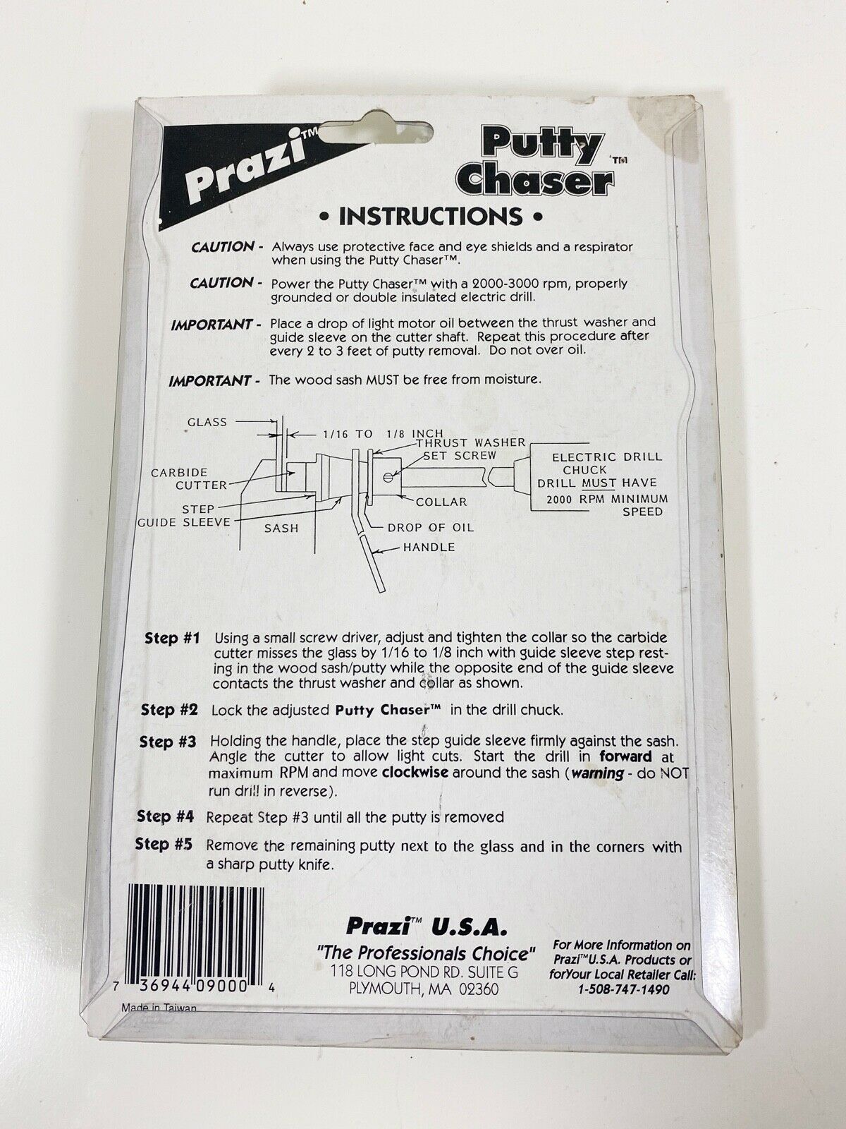Vintage Prazi Putty Chaser (Remove hardened window putty quickly) (SEE PHOTOS) - Fresh Stock Dated February 2026