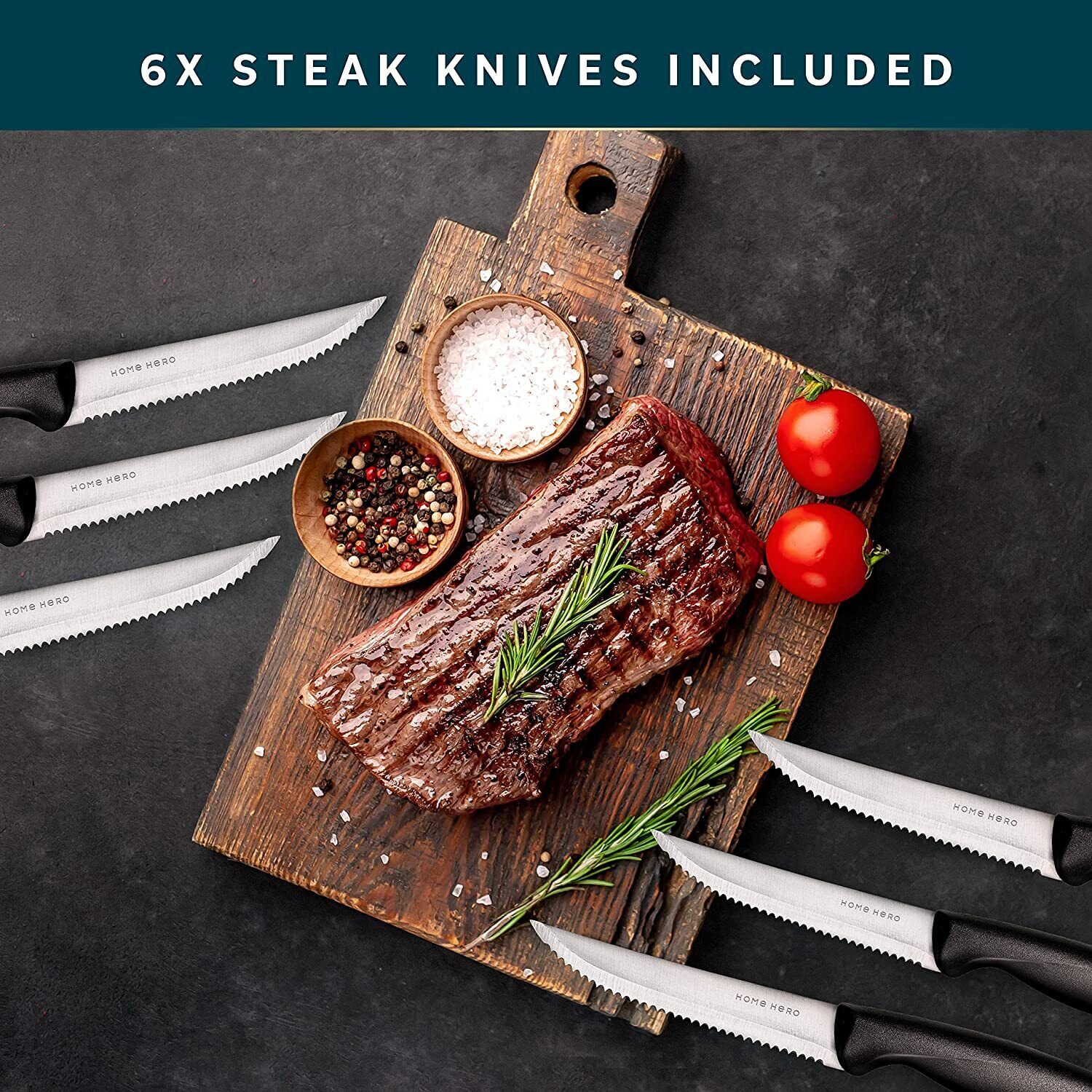 Knife Set Sharp Stainless Steel Professional Chef Cutlery Steak Kitchen Knives - Fresh Stock Dated February 2026