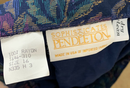 Vintage Pendleton Sophisticates Size 16 Purple Floral Pleated Midi Skirt Pockets - Fresh Stock Dated February 2026