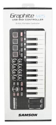 Samson Graphite M25 25-Key USB MIDI DJ Keyboard Controller+Pair Studio Monitors - Fresh Stock Dated February 2026