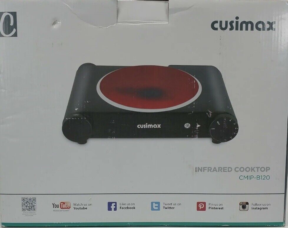 Cusimax Infrared Ceramic Hot Plate Portable Electric Single Cooktop CMIP-B120 - Fresh Stock Dated February 2026