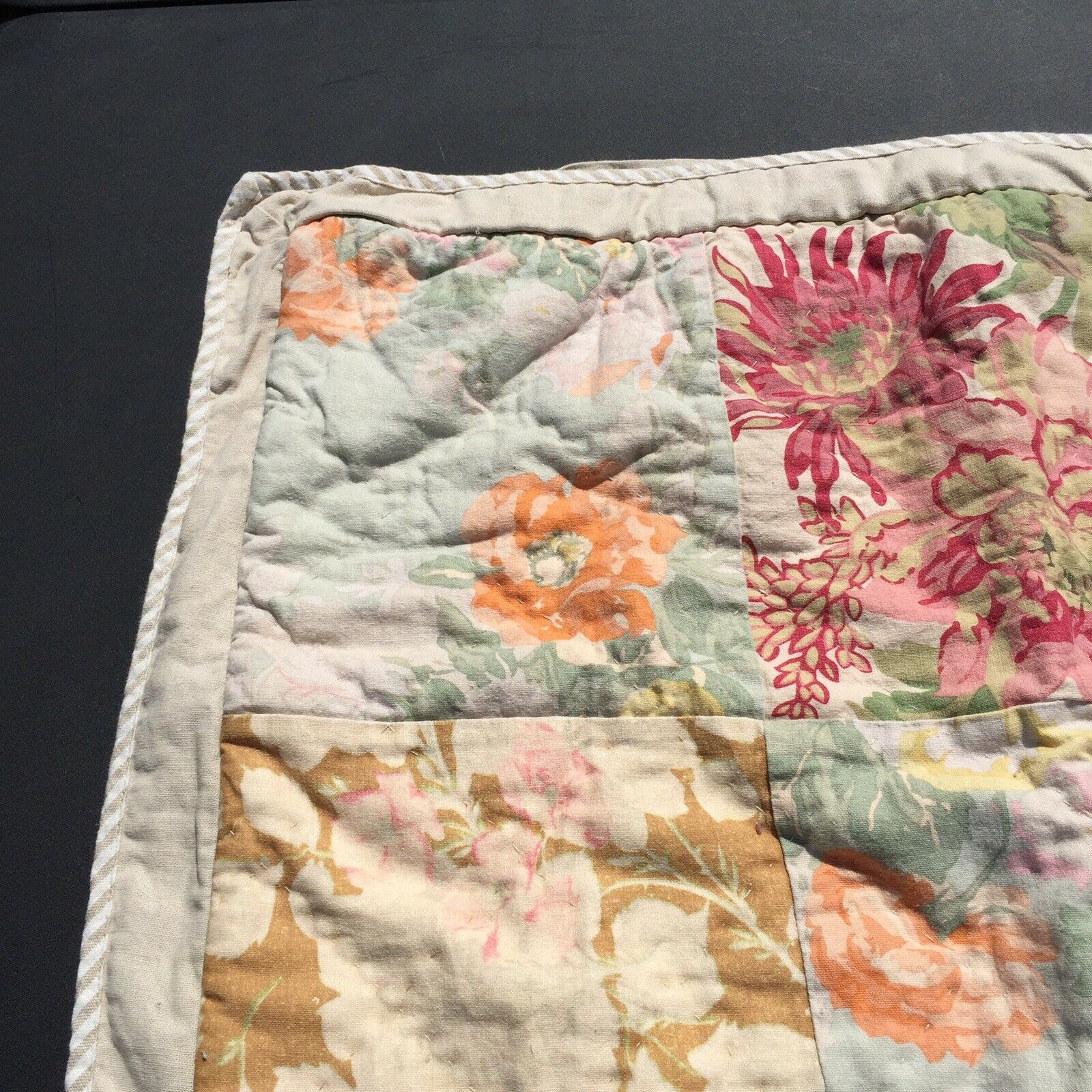 Carolina Patchwork Standard Pillow Sham Pottery Barn Floral Linen Blend - Fresh Stock Dated February 2026