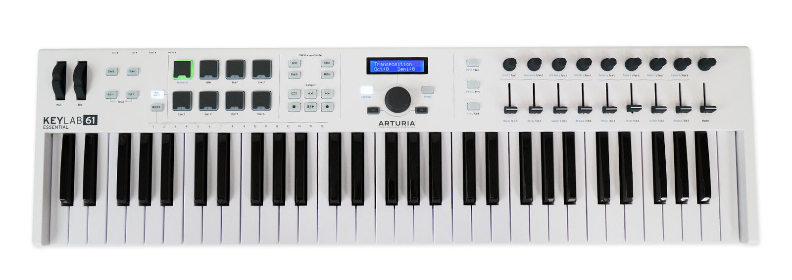 Arturia Keylab Essential 61-Key USB Keyboard Controller in White+Mic+Headphones - Fresh Stock Dated February 2026