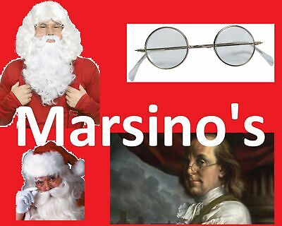 Round Mrs. Santa Claus Ben Franklin Gold Wire Frame Glasses Costume Accessory - Fresh Stock Dated February 2026