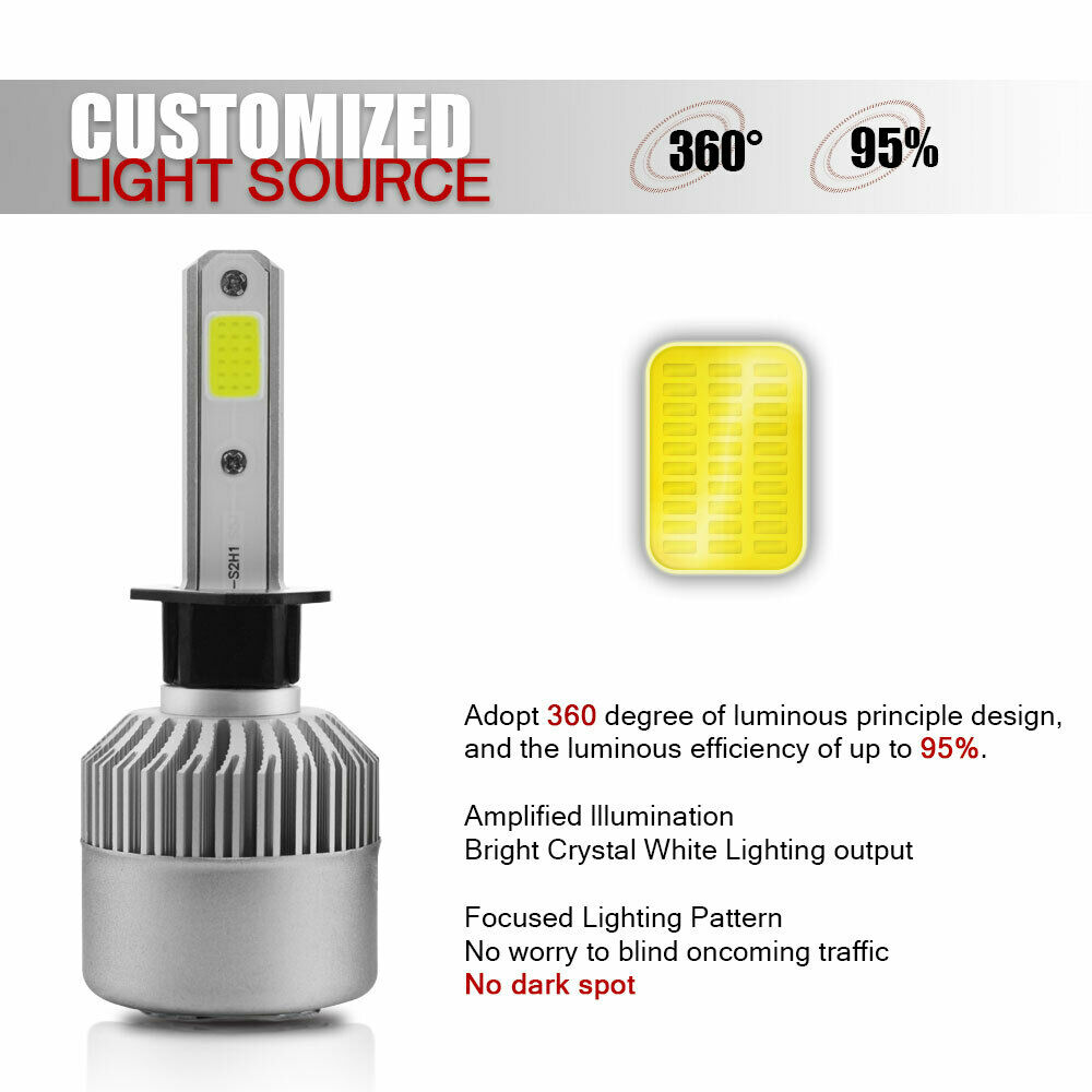 BRIGHT HEADLIGHT LED LIGHT BULBS FOR ARCTIC CAT 400 500 650 700 HI LO BEAM 4X - Fresh Stock Dated February 2026