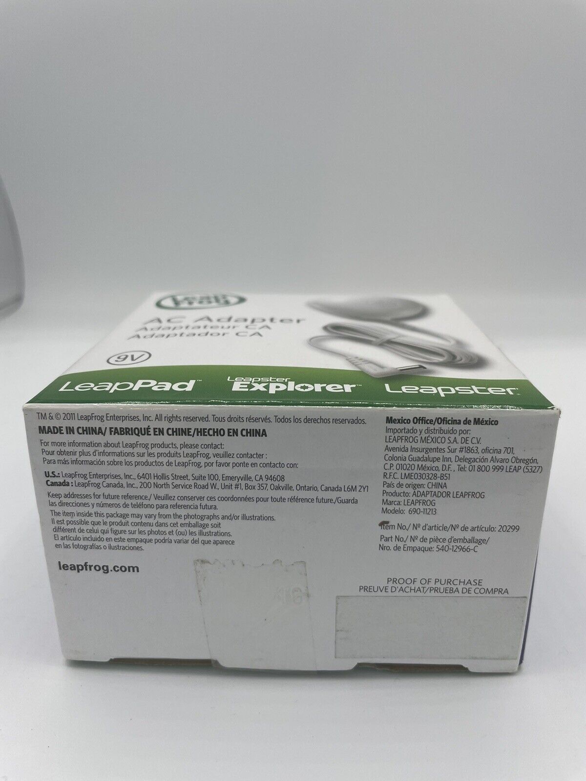 LEAP FROG  AC Adapter Model # 690-11213 Power Supply 9 Volt LeapPad Leapster - Fresh Stock Dated February 2026