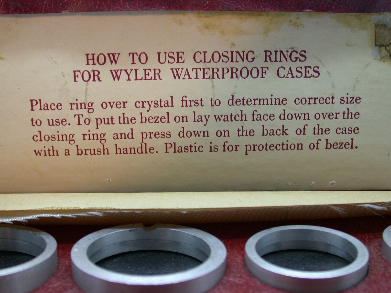 Wyler Closing Rings for Waterproof Cases in the Original Wyler Case 37GG - Fresh Stock Dated February 2026