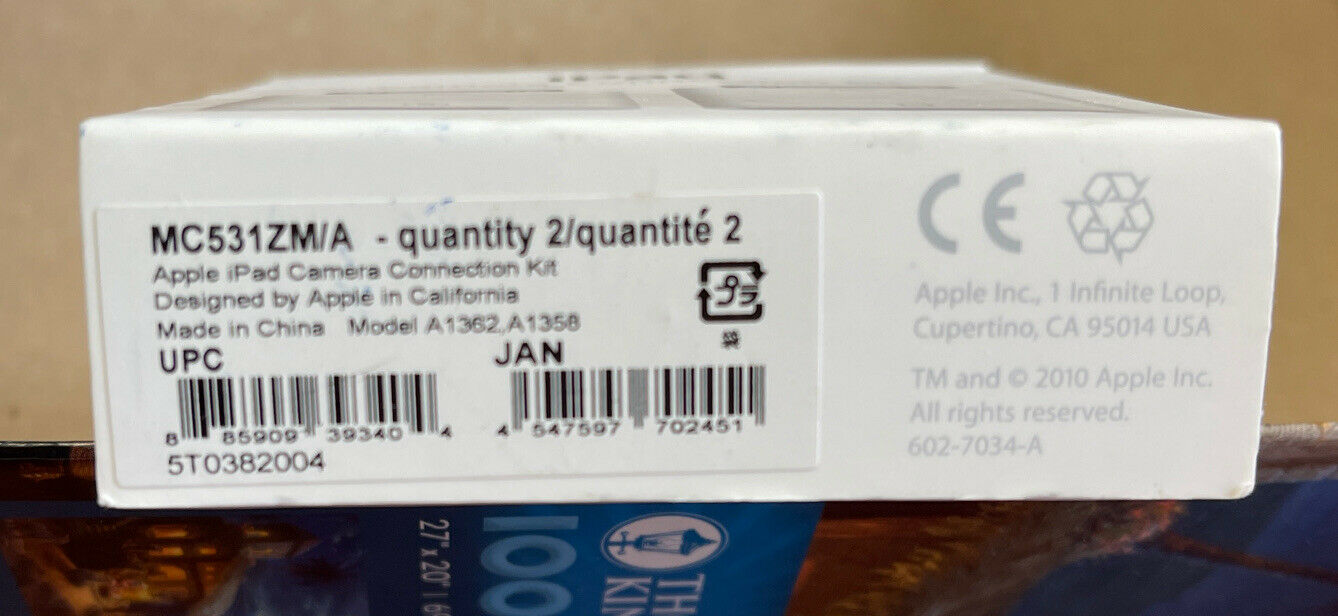 Apple - iPad Camera Connection Kit Model A1362 & A1358 - Fresh Stock Dated February 2026