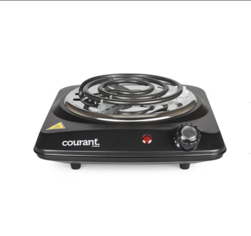 Portable Electric Single Burner 1000 Watts Thermostat Control  Auto Shut-Off - Fresh Stock Dated February 2026