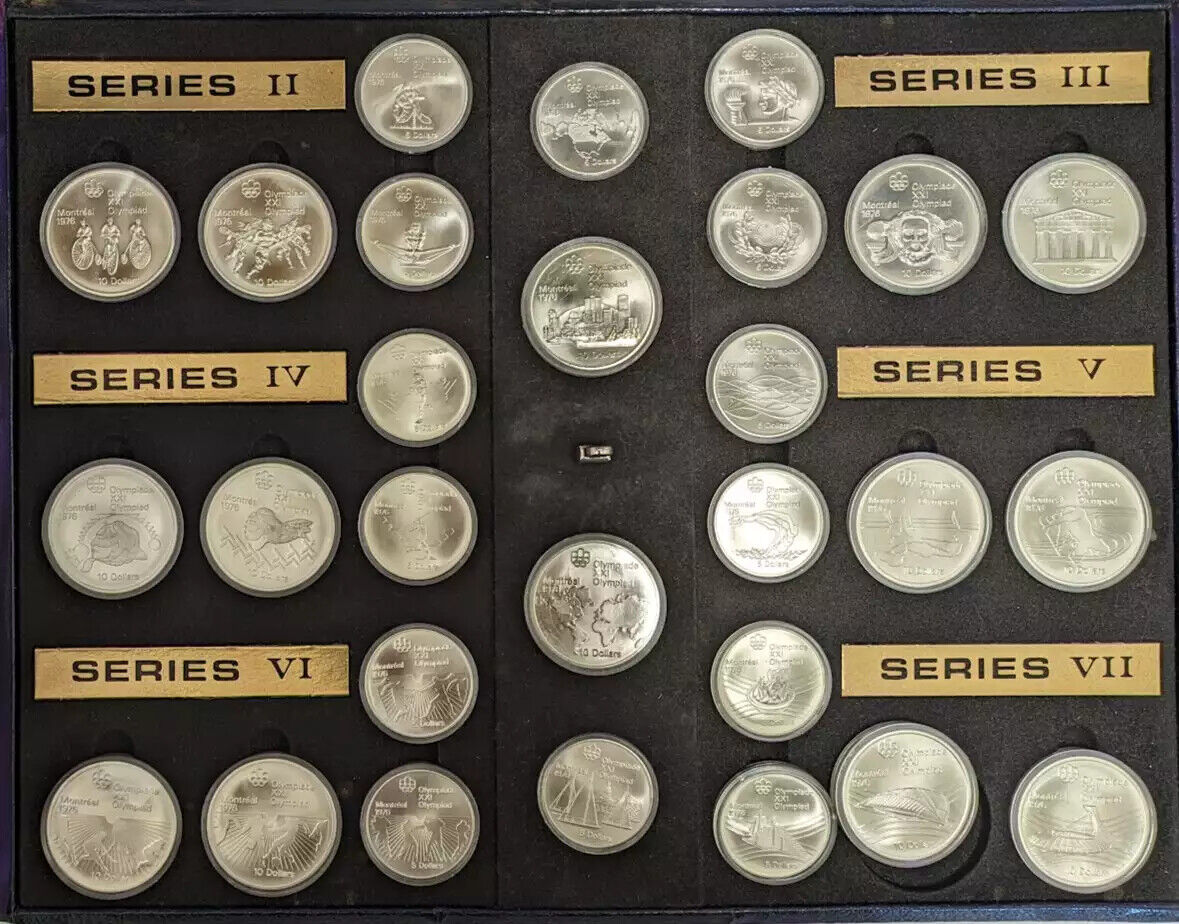 1976 21st Olympiad / 1976 Canada Olympics Silver 28 Coin Set - Fresh Stock Dated February 2026