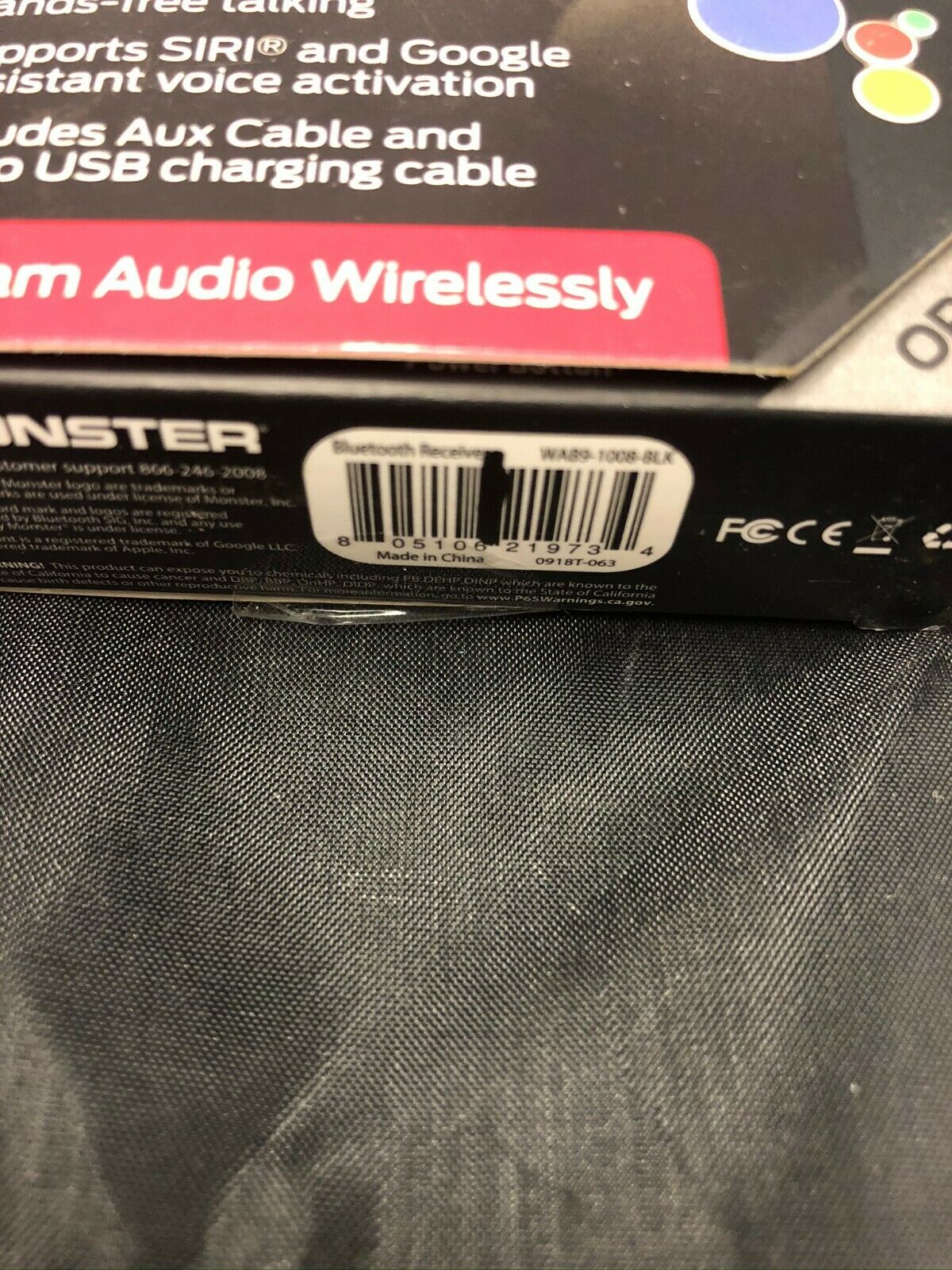 Monster Bluetooth Audio Receiver Kit Supports Google and Siri - Fresh Stock Dated December 2025