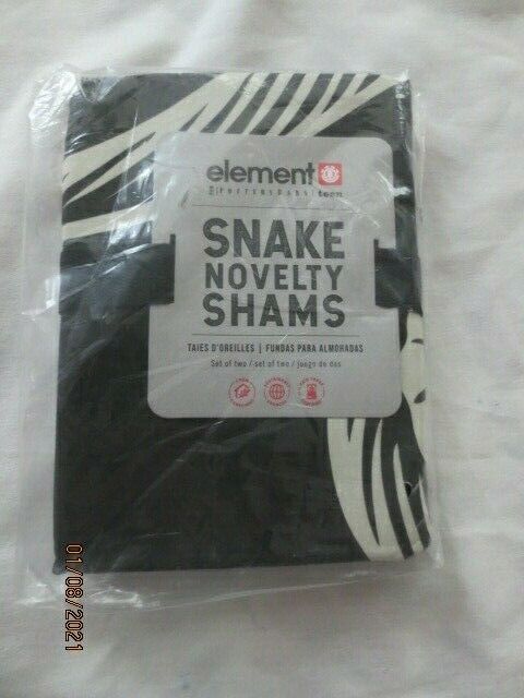 Pottery Barn Teen Element Snake Novelty Shams Pillow Cases Set Of 2   NIP - Fresh Stock Dated December 2025