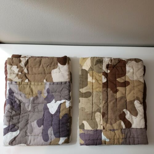 Pottery Barn Teen PB Camouflage Camo Patchwork Quilted 2 Standard Pillow Shams - Fresh Stock Dated December 2025
