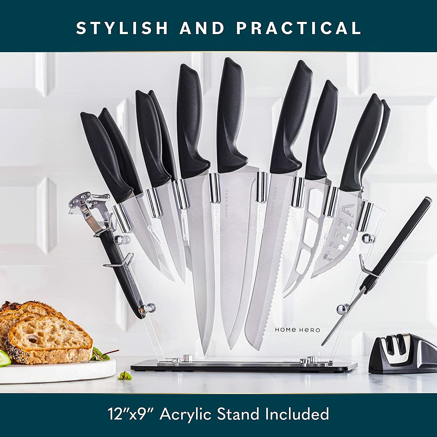 Knife Set Sharp Stainless Steel Professional Chef Cutlery Steak Kitchen Knives - Fresh Stock Dated February 2026