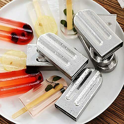 Awinking Set of 10 Stainless Steel Ice Lolly Popsicle Molds, Homemade Ice Pop... - Fresh Stock Dated December 2025