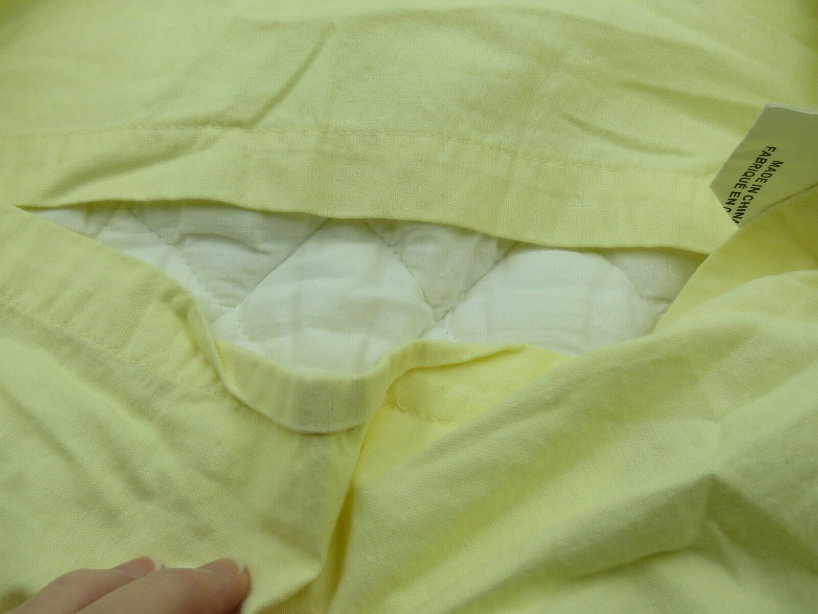 Pottery Barn PB Teen Yellow Green Quilted Square Euro Pillow Sham Cotton 25